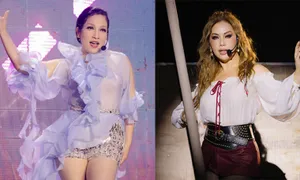 Mỹ Linh nhào lộn, Minh Tuyết đu thang dây thi show 'Đạp gió'